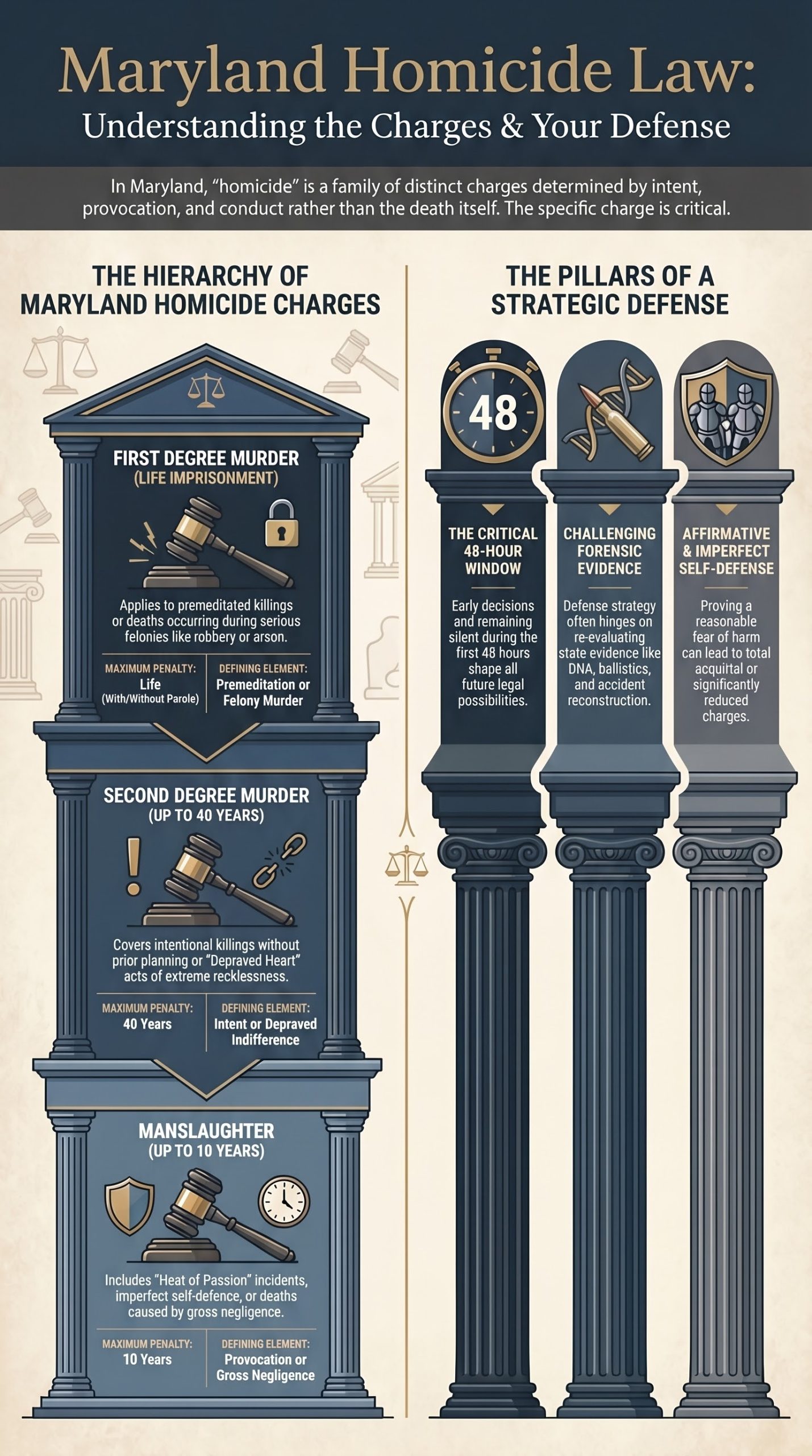 homicide charges in Calvert County Maryland, murder laws in Maryland, manslaughter defense in Prince Frederick, self defense homicide case Maryland, Calvert County Circuit Court murder case